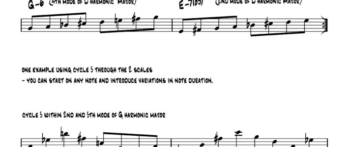 Harmonic Major modes over  2-5-1 in Minor